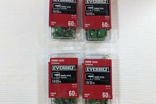 Everbilt 13/32 Inches Thumb Tacks: 4 Pack (60 Pieces Each) - New in Box | Image