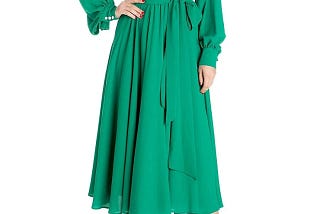 Emerald-Hued Venus Belted Wrap Midi Dress | Image