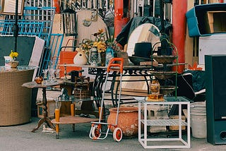 Junk at a garage sale