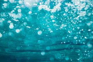 Very blue water and bubbles