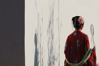 a kimono wearing girl, view from behind!