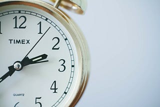 An alarm clock ticking away