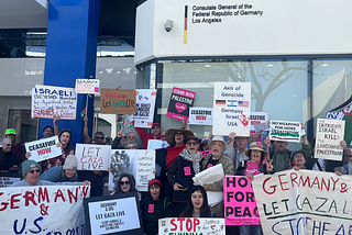 CODEPINK Protests at German Diplomatic Missions: STOP US & German arms for Israel’s Genocide!
