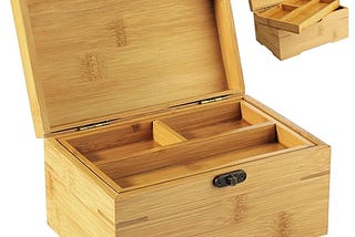 cdoky-large-wooden-box-with-hinged-lid-bamboo-wood-multi-purpose-storage-box-with-tray-2-compartment-1