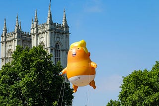 Donald Trump in underwear balloon