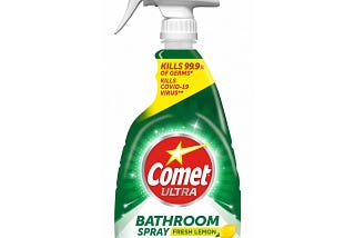 Comet 17 oz Bathroom Cleaner Spray: Versatile Formula for Disinfecting and Stain Removal | Image