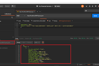 Postman to run SQL Queries: