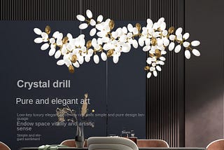 White and Gold Leaf Chandelier for Living Room — Seus Lighting