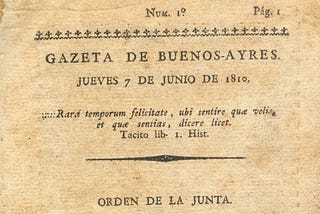 7 de junio — Día del periodista en Argentina. Fundación de la Gazeta de Buenos Aires.