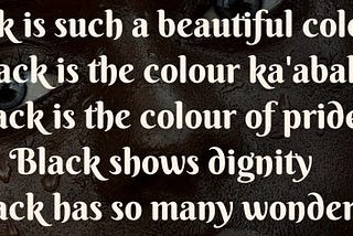 I am black