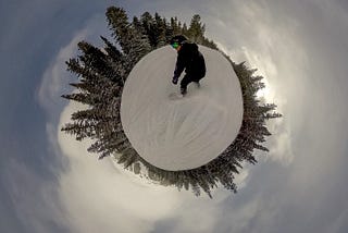 Perspective: snowboarding and skiing with a 360-degree camera