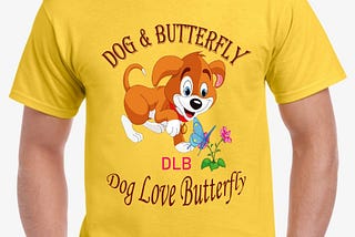 DOG & BUTTERFLY DESIGNED T-SHIRT