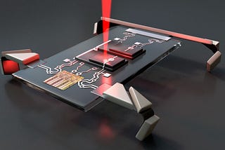 An illustration of the researchers’ microscopic robot.