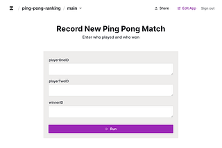 Ping pong ranking app built on Zipper