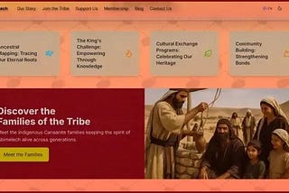 The homepage of the Tribe of Abimelech platform, designed with Next.js and Tailwind CSS. It showcases a culturally immersive experience, built as a modular alternative to rigid enterprise portals like Microsoft SharePoint — empowering ancestral storytelling, identity, and grassroots engagement through modern web architecture.