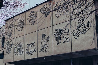 A mural of Zodiac signs
