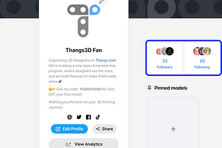 3D Designers, use your Thangs Profile to stand out from the crowd!