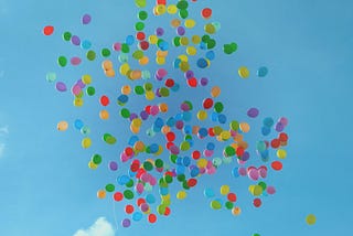 colourful balloons floating in the sky