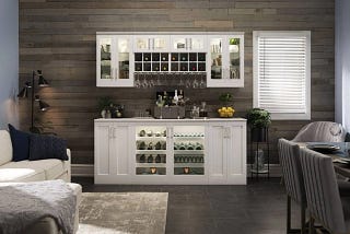 Home Bar 21 in. White Cabinet Set - Versatile Storage for Wine and Entertainment | Image