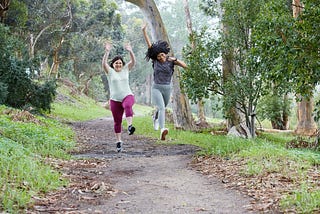 Two South African women with diabetes enjoying their walk/run