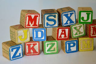 Alphabet blocks.
