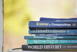 A pile of grammar books