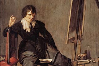 An Artist in his Studio. Upphov: Codde, Pieter, Hallwylska museet/SHM (PDM) https://samlingar.shm.se/object/5982C638-CA20-4EA0-B1B0-108AB3BF06FF