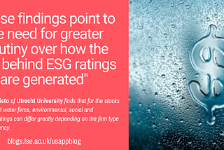 Disagreement is diversity: ESG ratings of US water stocks diverge depending on the subsector