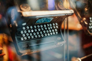 old writing machine seen in a shop