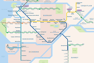 What decided the Skytrain line colours?