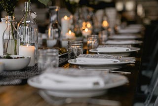 Large Table ready for food