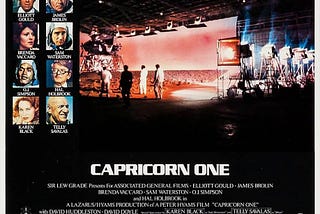 Poster for Capricorn One, 1977 conspiracy thriller movie