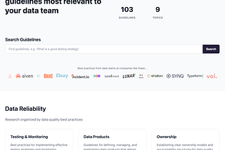Hundreds of actionable data quality guidelines