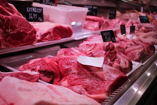 image of red meat in a butcher’s