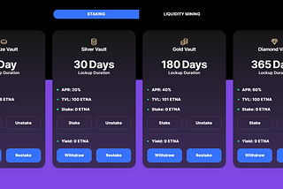 The VAULT: Staking Vaults and Liquidity Mining