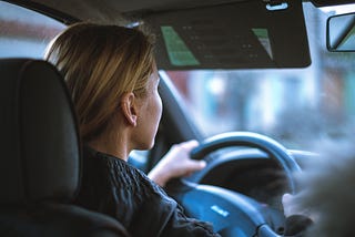 A woman behind the wheel