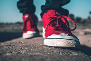 Photo of Person Wearing Red Shoes. How I get loads of steps in my days without having to think much about it