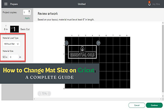 how to change mat size on cricut