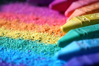 Rainbow color palette of crayons resembling the LGBTQ flag.