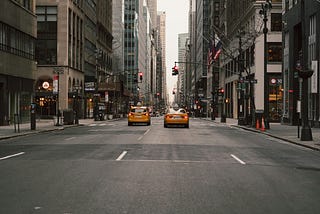 A street view of New York city.