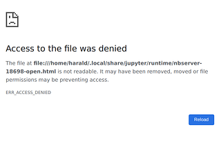 Fixing Jupyter: ERR_ACCESS_DENIED error using Chromium on Ubuntu