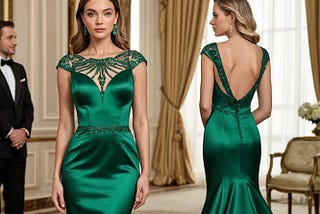 Emerald-Green-Satin-Dress-1