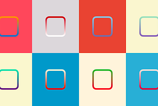 Two rows of 4 rounded checkbox squares, coloured in a “Pop Art” fashion. Each checkbox coloured different gradients, with contrasting background shades.