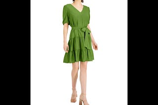 inc-womens-tiered-v-neck-a-line-dress-green-size-small-1