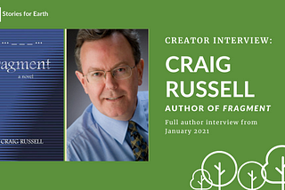A graphic showing author Craig Russell beside the book cover for Fragment.