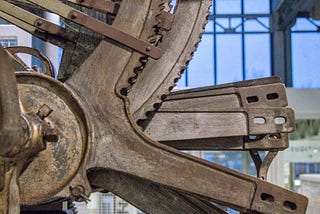 An industrial machine gear from the Cholet museum of textile