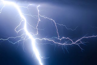 A Lightning Strike in a dark sky