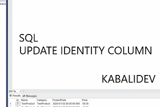 Sql Update Identity Column