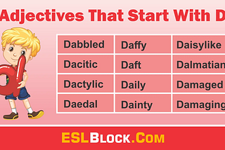 Adjectives That Start With D