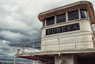 A ship or port structure marked with the namesign ‘Eureka’